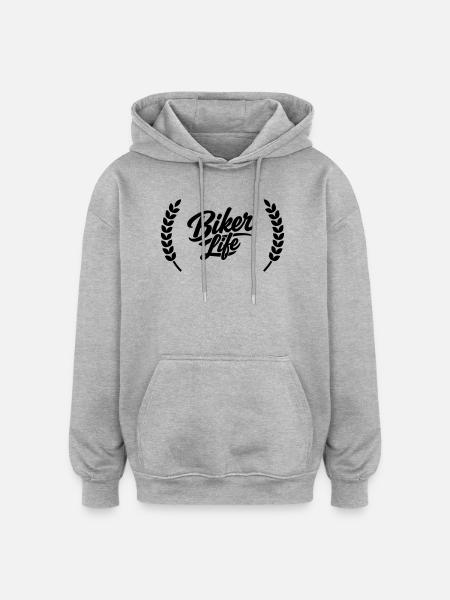 Biker Life - Oversized Unisex Hoodie - heather grey