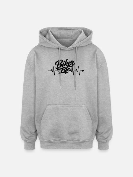 Biker herzfrequenz - Oversized Unisex Hoodie - Grau meliert