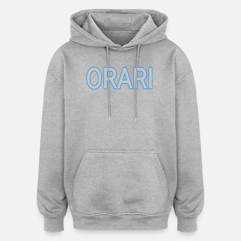 Texte Orani - Sweat à capuche oversize unisexe - gris chiné