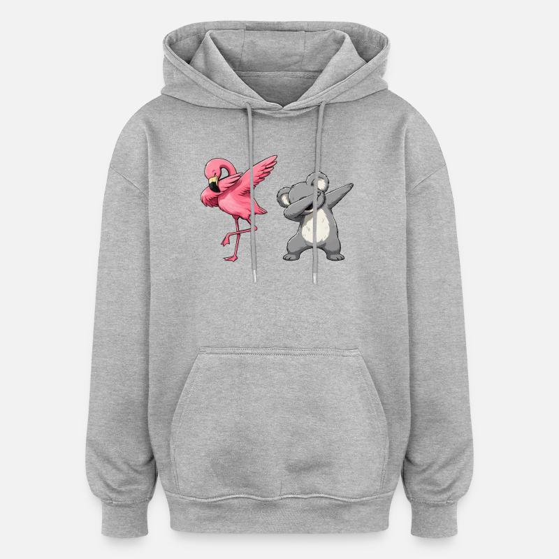 Flamingo Koala Dab Duo - Bluza z kapturem oversize typu unisex - szary melanż