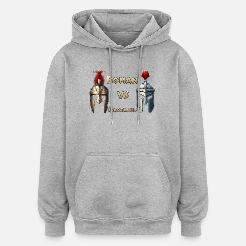 ROMANI MOT SPARTANUS - Oversized luvtröja unisex - gråmelerad