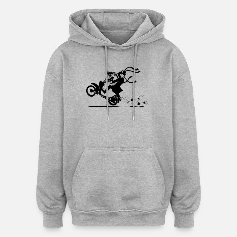 SERBSKI KVASS - Sweat à capuche oversize unisexe - gris chiné