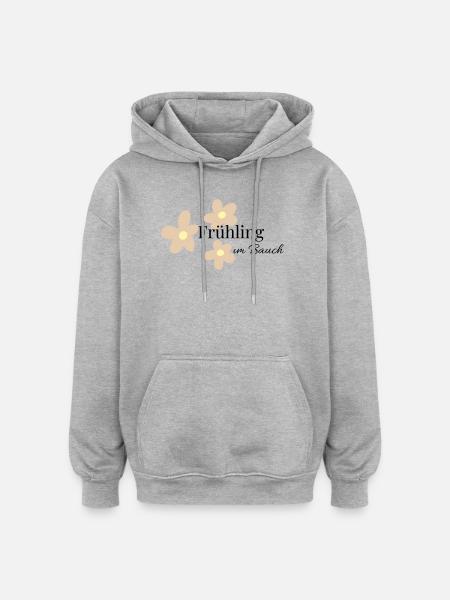 Spring in the belly - Oversized Unisex Hoodie - heather grey