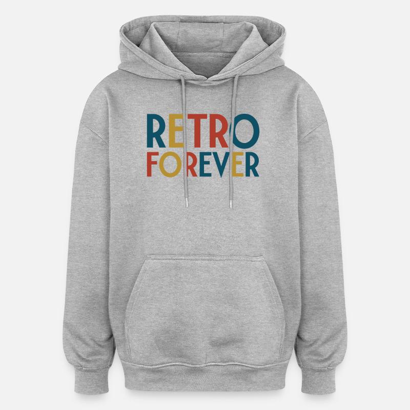 Retro forever - Sweat à capuche oversize unisexe - gris chiné