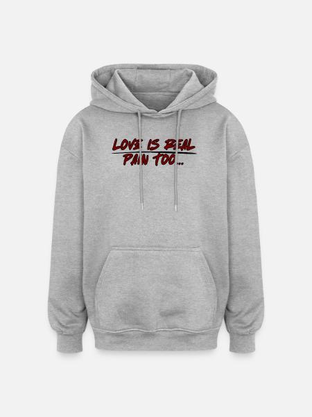 love is real - Oversized Unisex Hoodie - Grau meliert