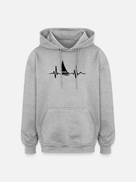 Sailing Sea - Oversized Unisex Hoodie - heather grey