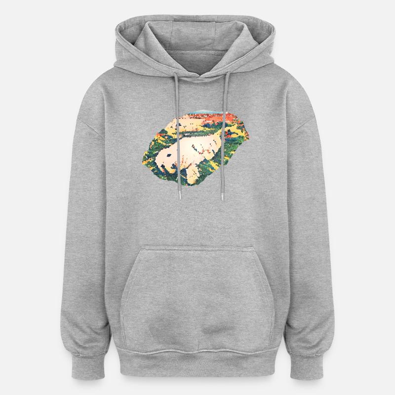 Robbe - Oversized Unisex Hoodie - Grau meliert
