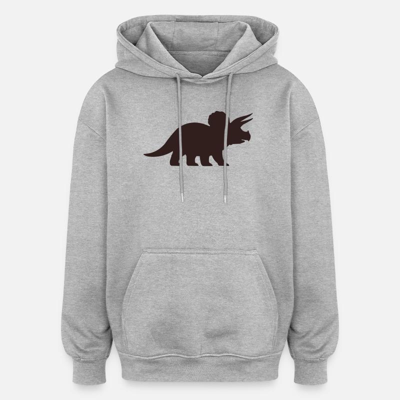 Silhouette du Tricératops - Sweat à capuche oversize unisexe - gris chiné
