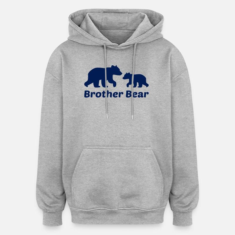 Don du frère Ours - Sweat à capuche oversize unisexe - gris chiné