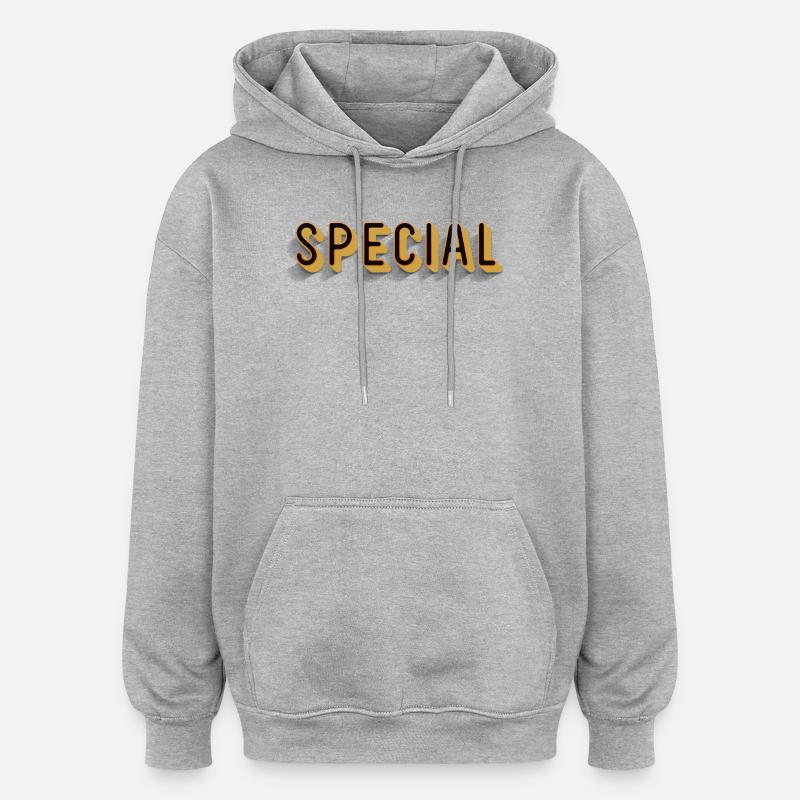 Nom spécial particulièrement unique Spécial Divers - Sweat à capuche oversize unisexe - gris chiné