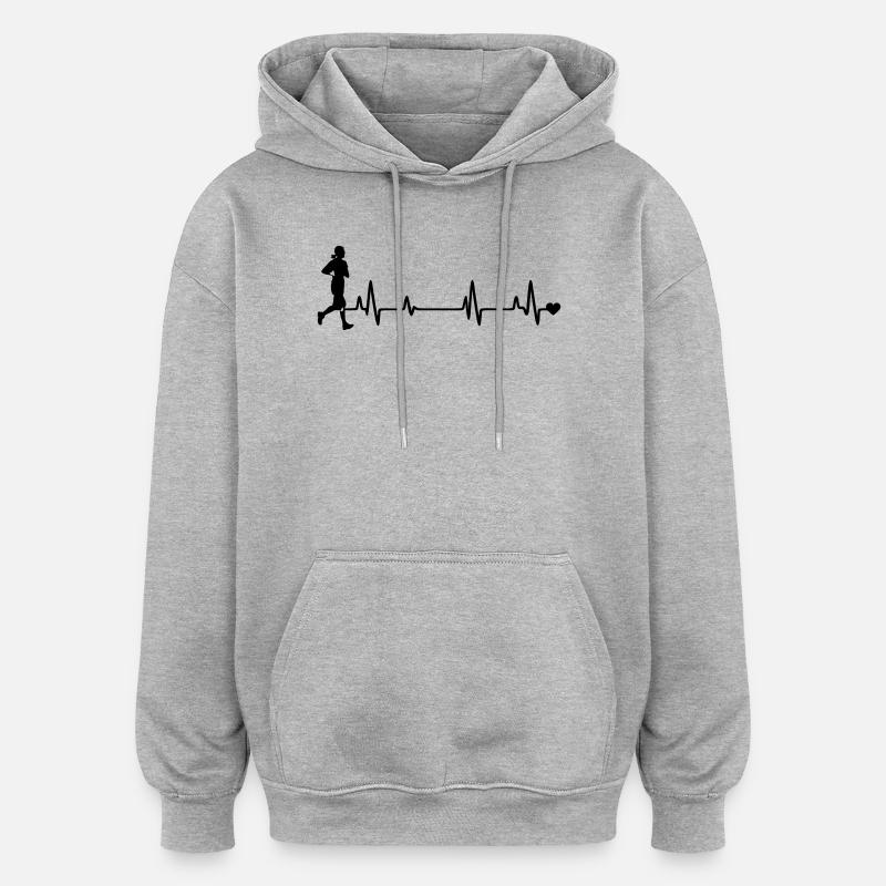 Joggeur - Sweat à capuche oversize unisexe - gris chiné