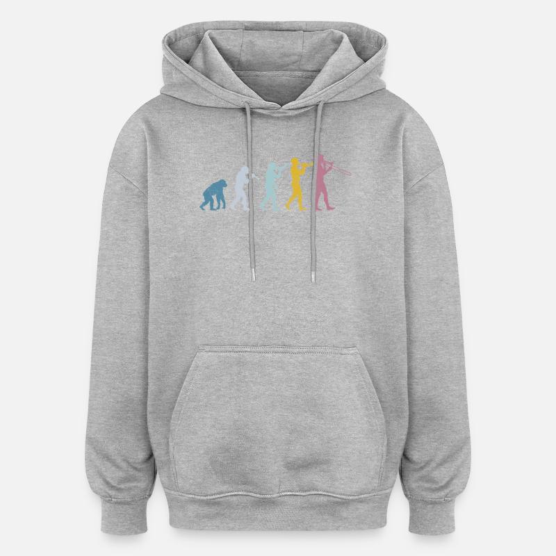 Trombone Evolution - Oversized Unisex Hoodie - heather grey