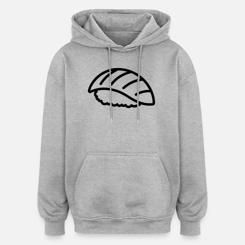 sushi - Sweat à capuche oversize unisexe - gris chiné