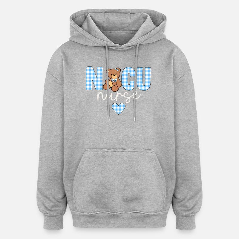 Infirmière Bear en néonatologie - Sweat à capuche oversize unisexe - gris chiné