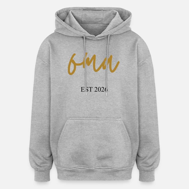 Granny EST 2026 - Sweat à capuche oversize unisexe - gris chiné