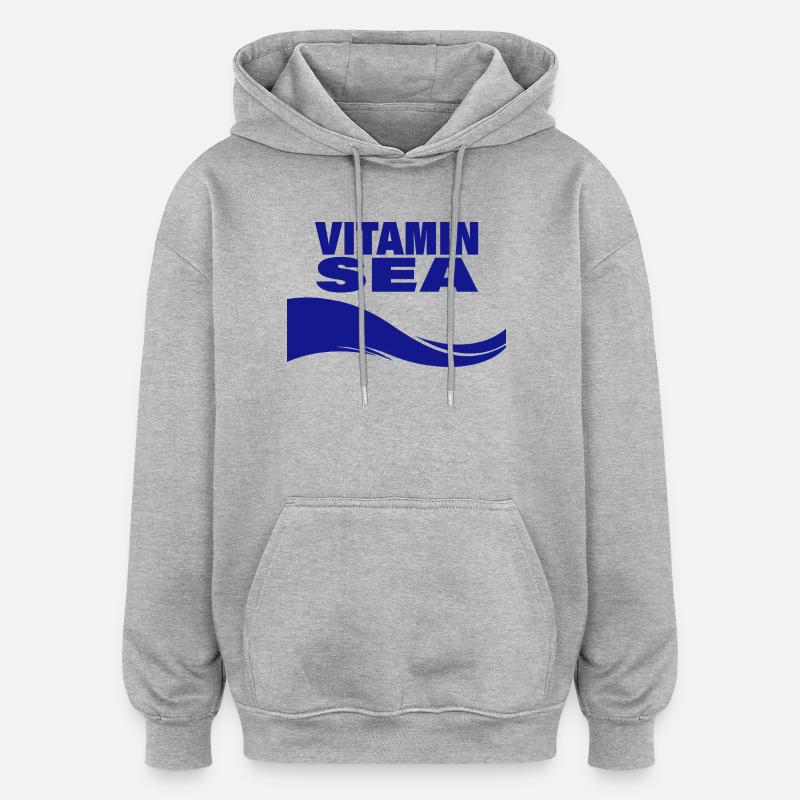 Vitamine Mer - Sweat à capuche oversize unisexe - gris chiné