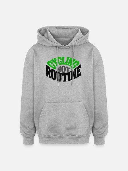 CYCLING ROUTINE - Oversized Unisex Hoodie - Grau meliert