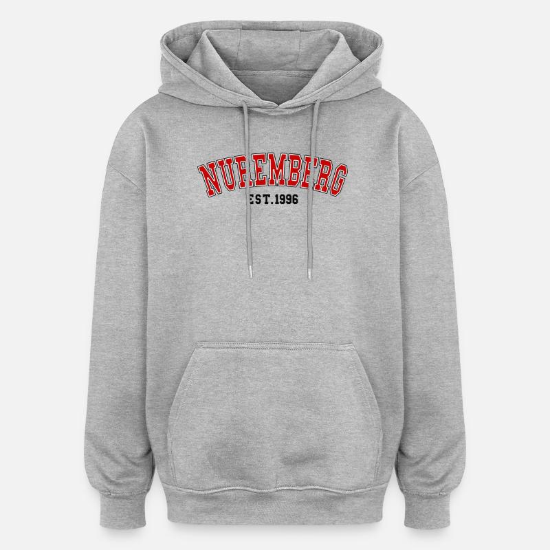 Nuremberg fondée en 1996 - Sweat à capuche oversize unisexe - gris chiné