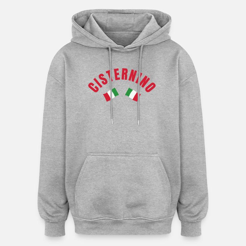 Drapeaux italiens de Cisternino - Sweat à capuche oversize unisexe - gris chiné