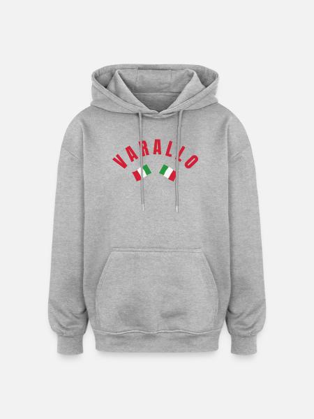 Varallo Italian Crossed Flags - Oversized Unisex Hoodie - heather grey