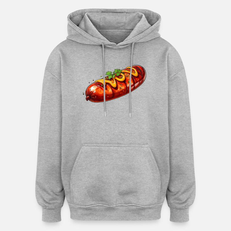 Bratwurst - Sweat à capuche oversize unisexe - gris chiné