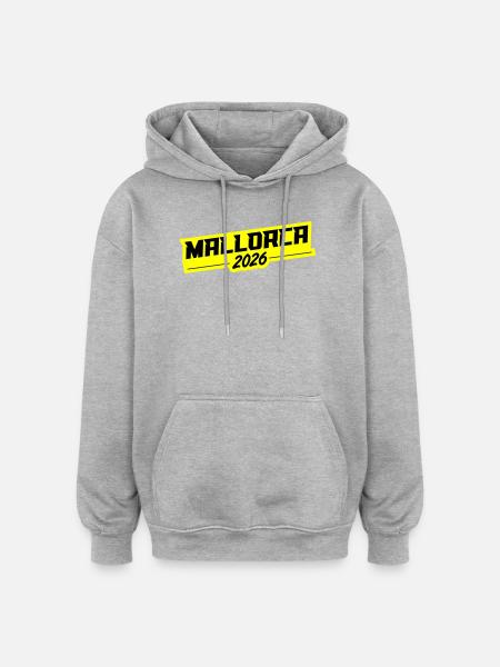 Mallorca 2026 - Oversized Unisex Hoodie - Grau meliert