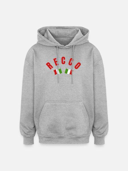 Recco Italian Flags Crossed - Oversized Unisex Hoodie - heather grey