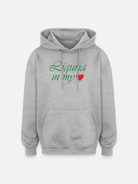 Liguria in my heart - Oversized Unisex Hoodie - heather grey