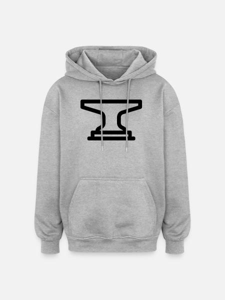 Amboss - Oversized Unisex Hoodie - Grau meliert