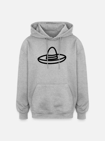 Mexican Hat - Oversized Unisex Hoodie - heather grey