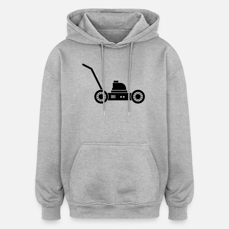 Tondeuse à gazon - Sweat à capuche oversize unisexe - gris chiné