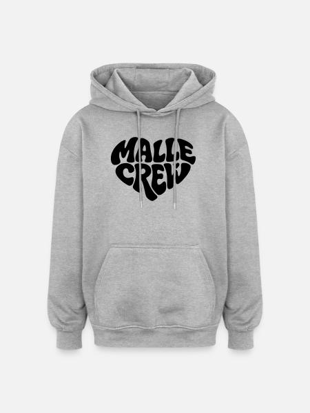 Malle Crew - Oversized Unisex Hoodie - Grau meliert