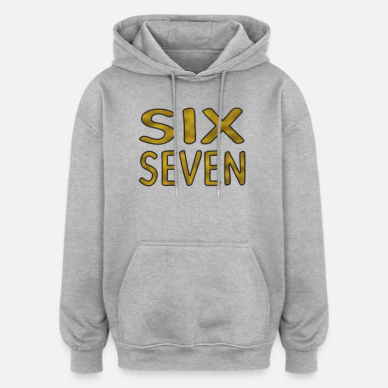 Six Seven Gold - Sweat à capuche oversize unisexe - gris chiné