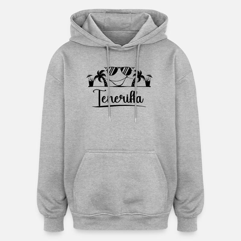Tenerife - Sweat à capuche oversize unisexe - gris chiné