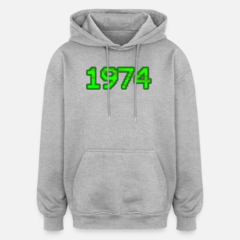Ordinateur 1974 - Sweat à capuche oversize unisexe - gris chiné