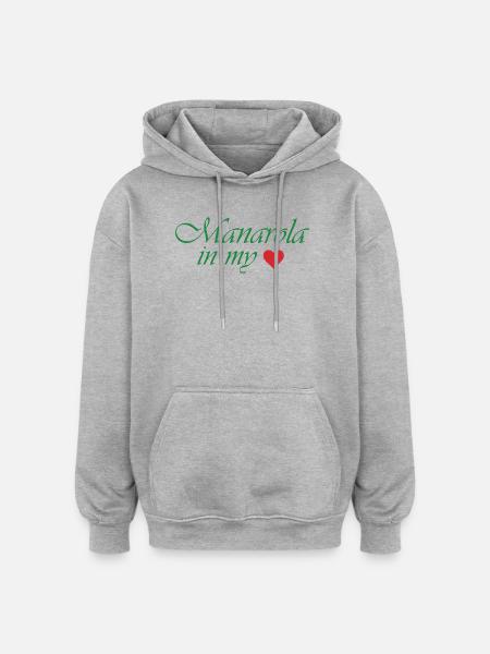 Manarola in my Heart - Oversized Unisex Hoodie - heather grey