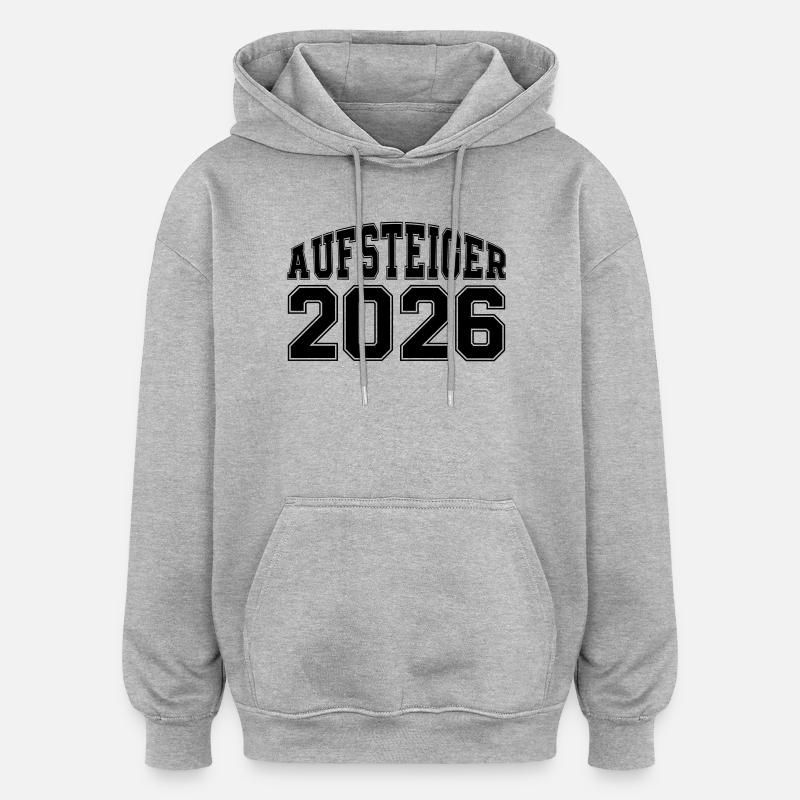 Promu en 2026 - Sweat à capuche oversize unisexe - gris chiné