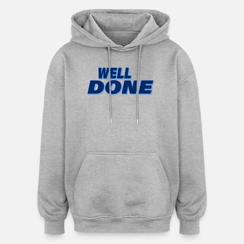 BRAVO - Sweat à capuche oversize unisexe - gris chiné