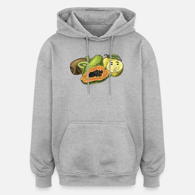 Fruits Fruit - Sweat à capuche oversize unisexe - gris chiné