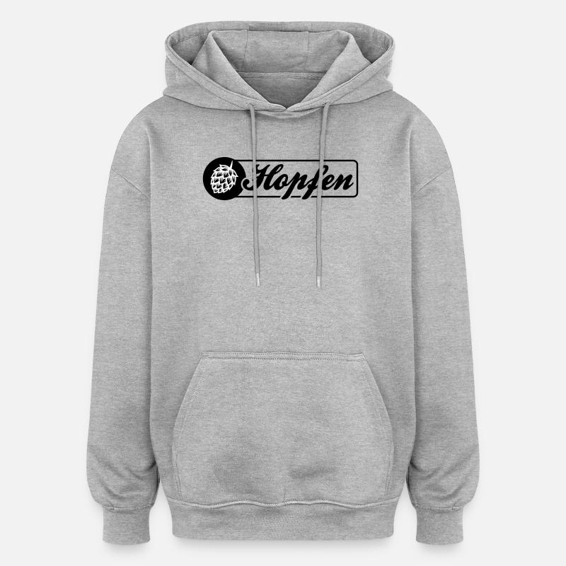 Simbolo dell'orzo del luppolo - Felpa con cappuccio unisex oversize - grigio melange