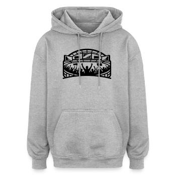 Stadion Fans Silhouette - Oversized Unisex Hoodie - Grau meliert - Vorne - Noah (186cm)