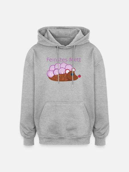 Der Mettigel: Feinstes Mett! (Nr.2) - Oversized Unisex Hoodie - Grau meliert