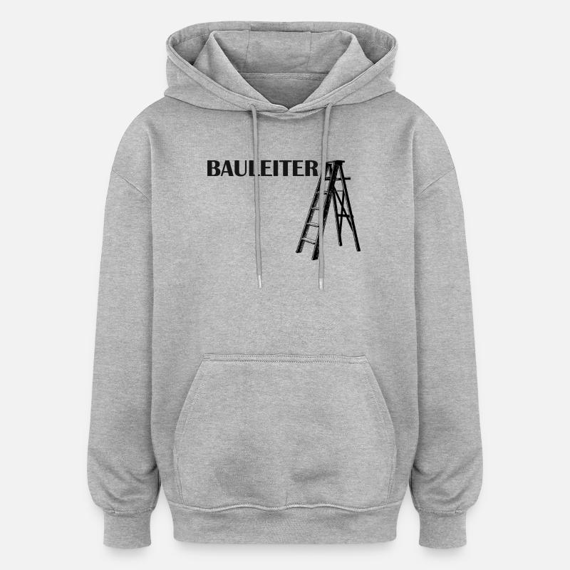 Bauleiter Typografie Baustellenstil - Oversized Unisex Hoodie - Grau meliert