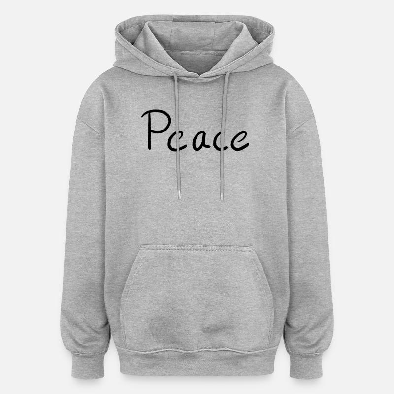 Paix - Sweat à capuche oversize unisexe - gris chiné