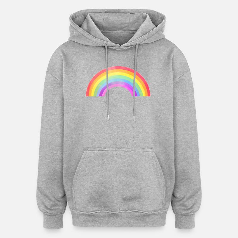 Arc arc-en-ciel - Sweat à capuche oversize unisexe - gris chiné