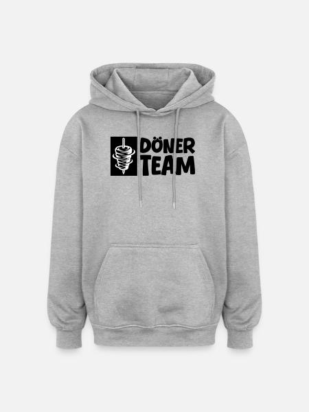 Döner Team - Oversized Unisex Hoodie - Grau meliert