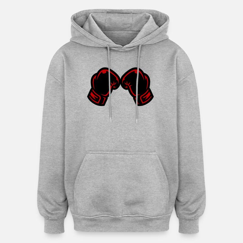 Boxhandschuhe Symbol Logo - Oversized Unisex Hoodie - Grau meliert