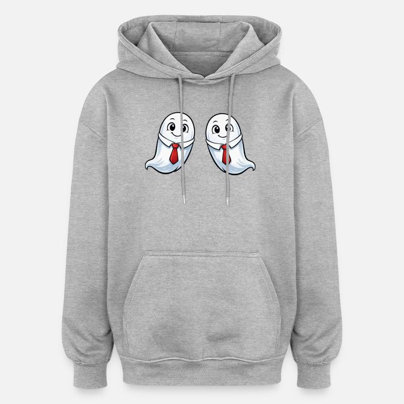 Fantômes en costume - Sweat à capuche oversize unisexe - gris chiné