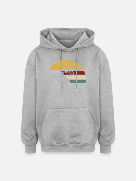Bicycle Retro Downhill - Oversized Unisex Hoodie - heather grey