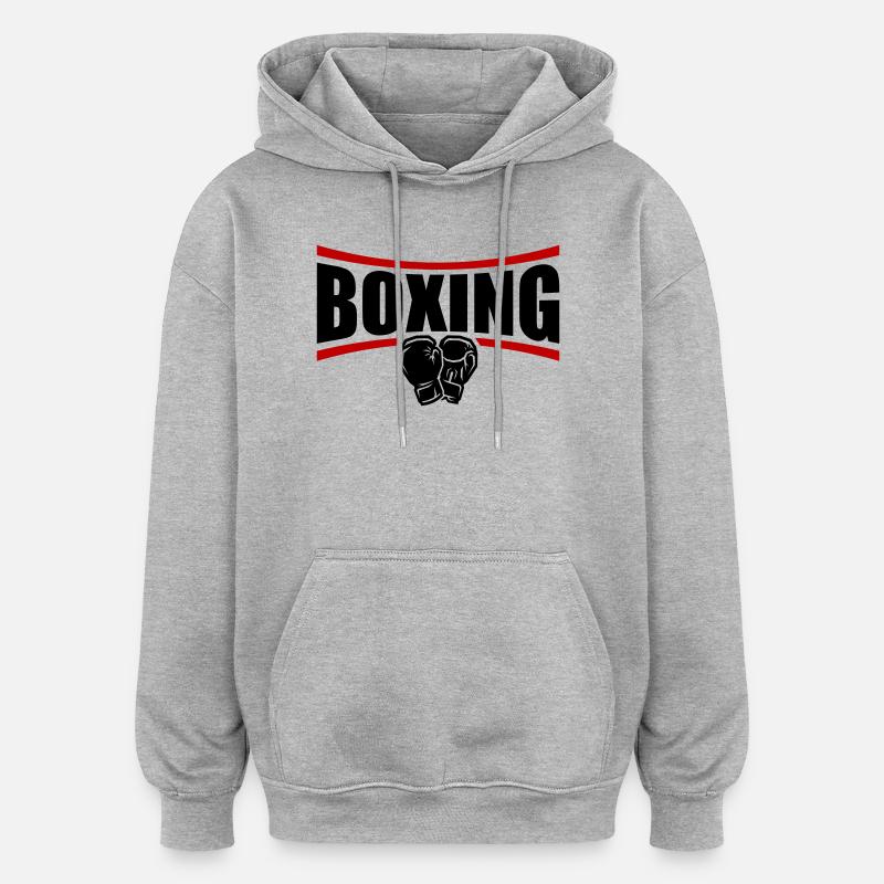 Boîtes de boxe - Sweat à capuche oversize unisexe - gris chiné